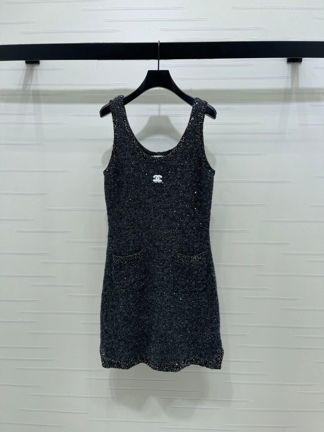Chanel 26s Dress Black Tweed Knit 446590