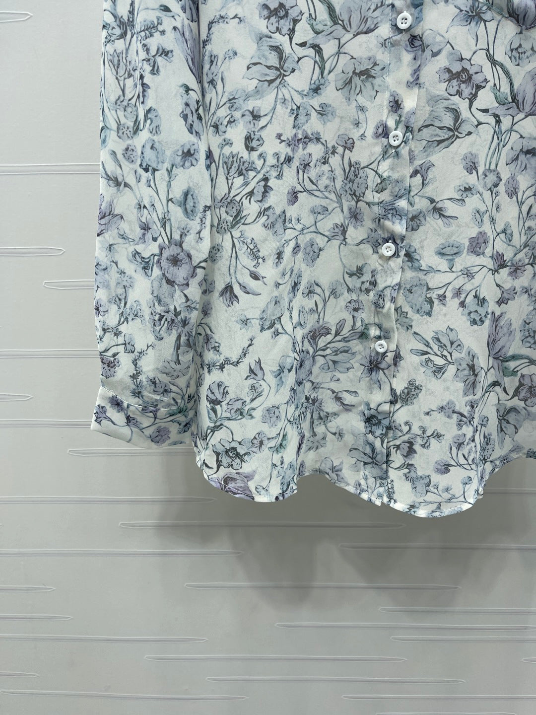 CD Printed Sheer Long-Sleeve Shirt 392641