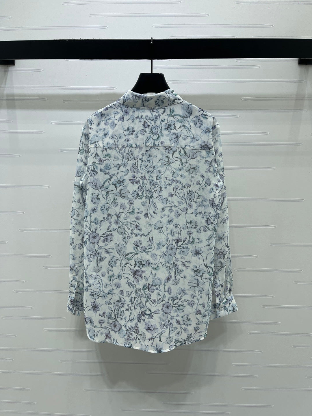 CD Printed Sheer Long-Sleeve Shirt 392641
