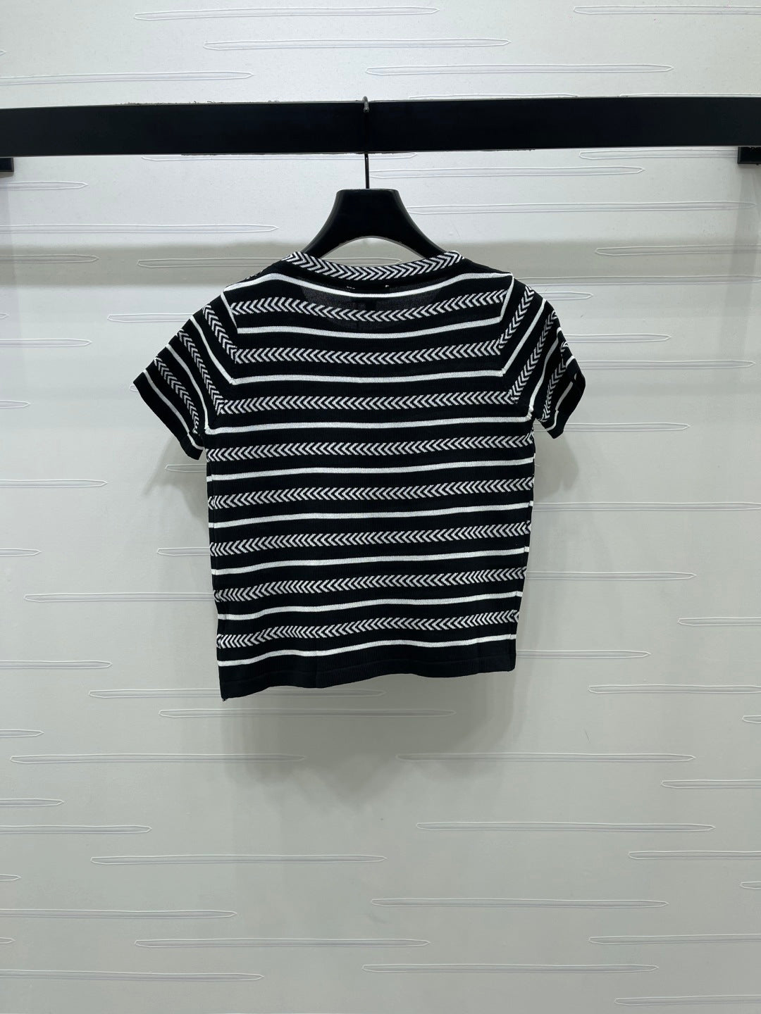 CC 26s Short-Sleeved Top White Black Cotton 373098