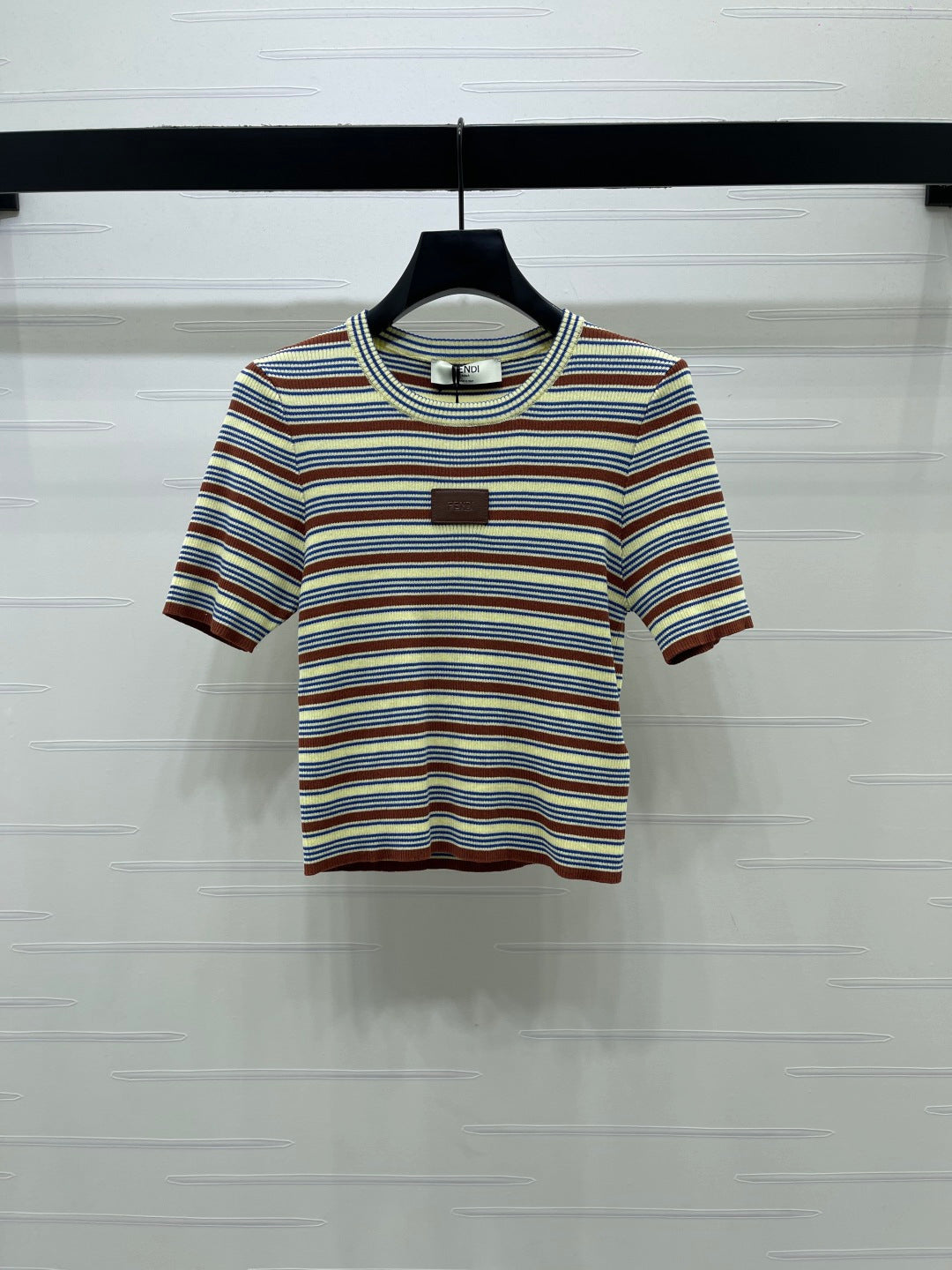 Fendi Striped Knit Top Tencel Silk 373150