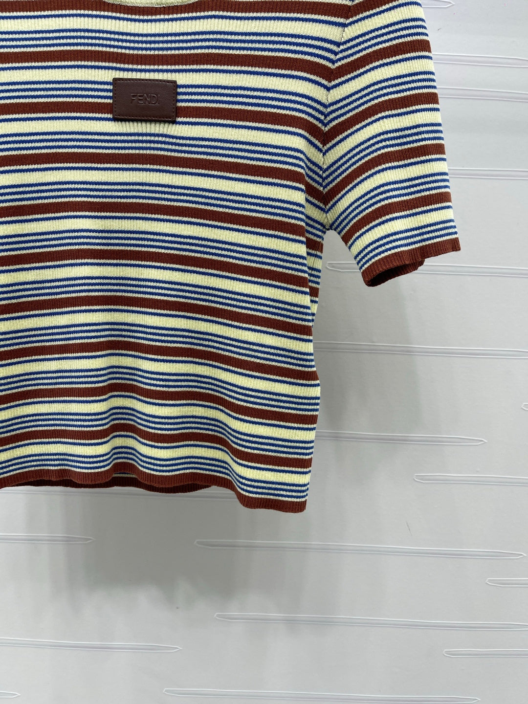 Fendi Striped Knit Top Tencel Silk 373150