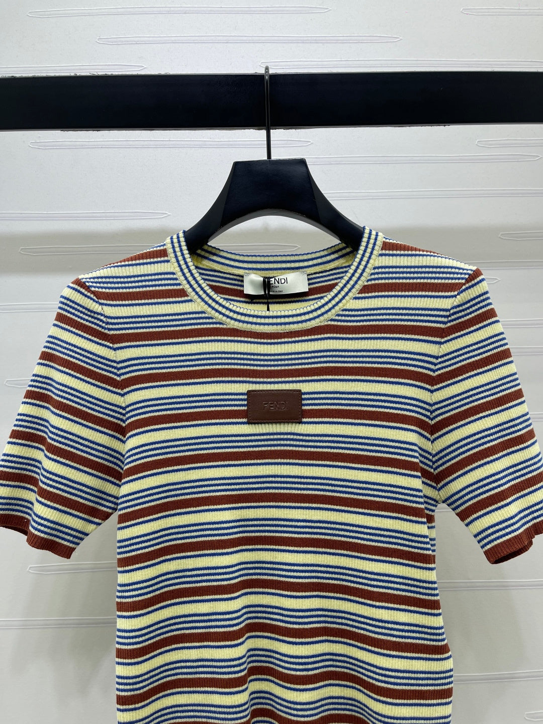 Fendi Striped Knit Top Tencel Silk 373150