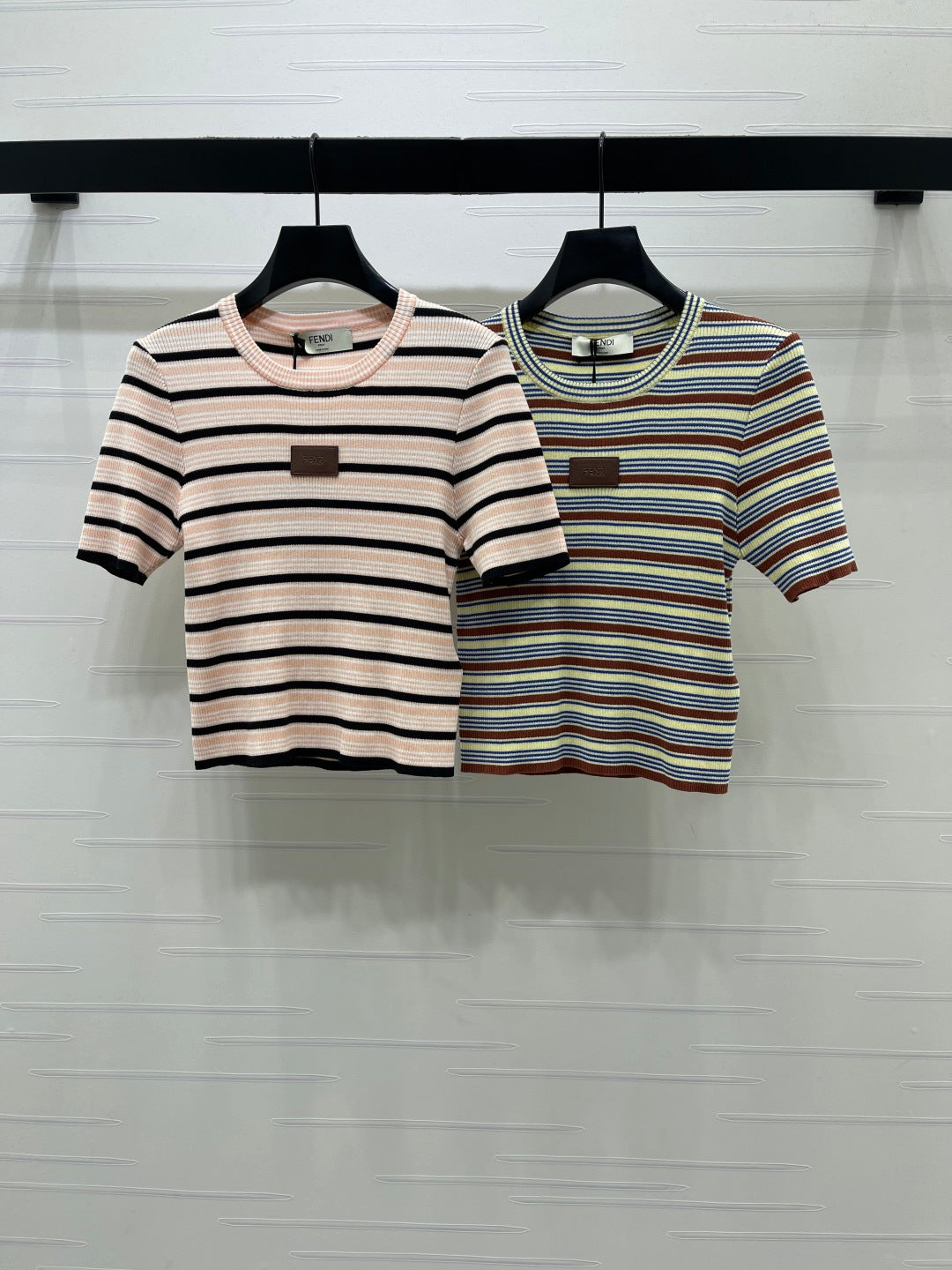 Fendi Striped Knit Top Tencel Silk 373150
