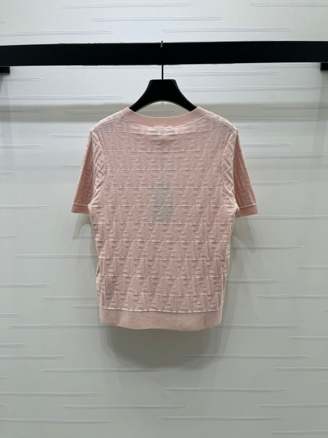 FF-jacquard T-shirt Light Pink Tencel Silk 373152
