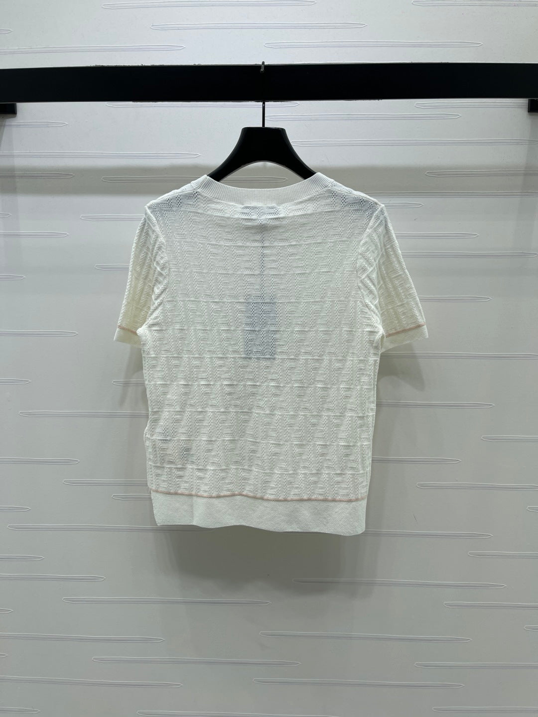 FF-jacquard T-shirt White Tencel Silk 373150