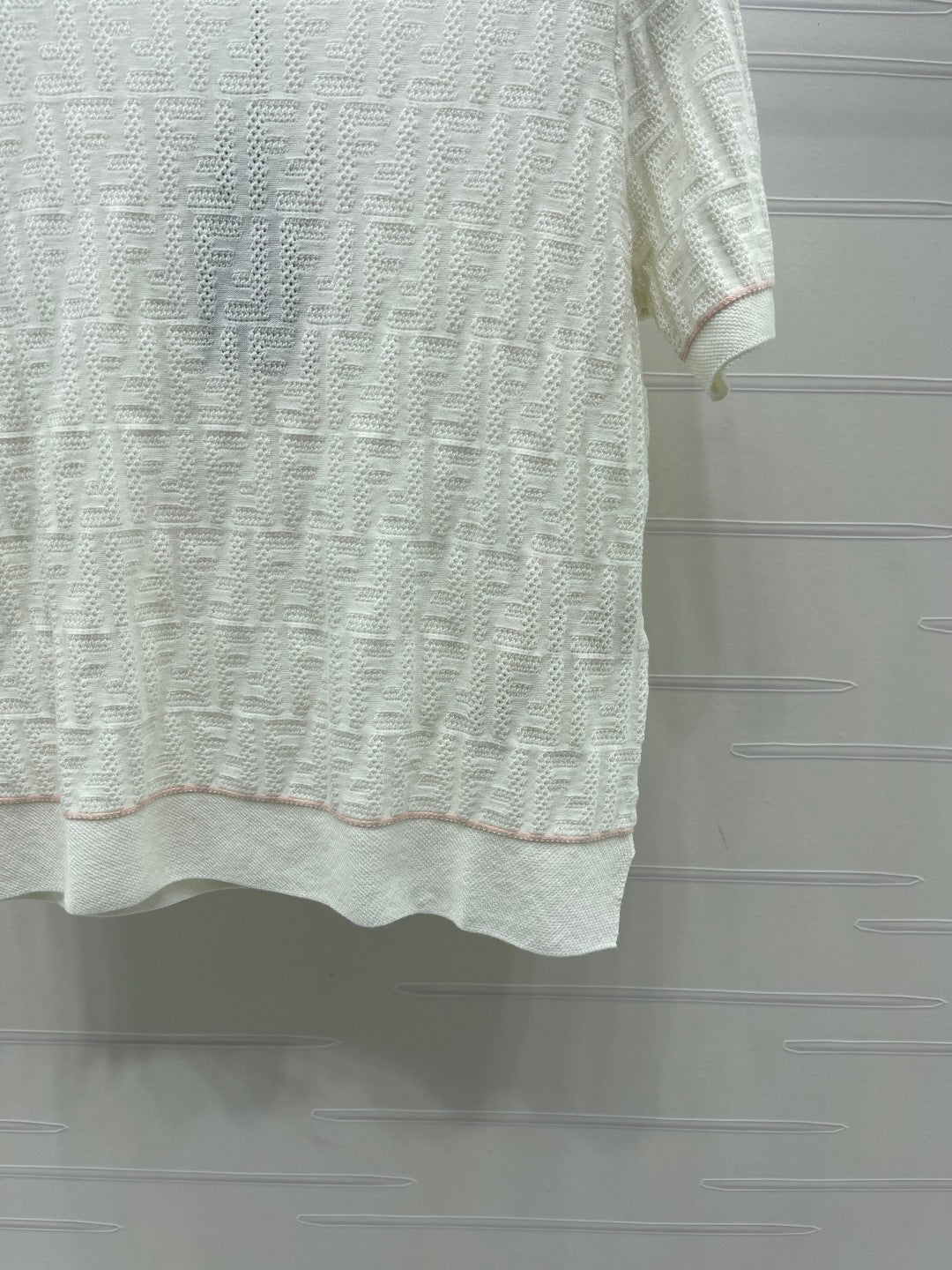 FF-jacquard T-shirt White Tencel Silk 373150