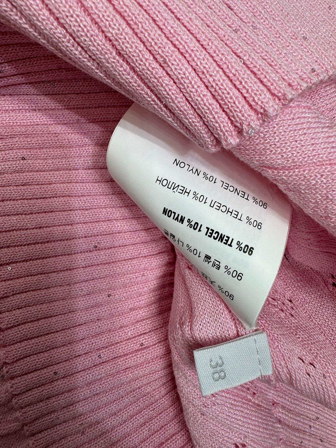 Miu Lace Ruffled Vest Pink Nylon Tencel 382103