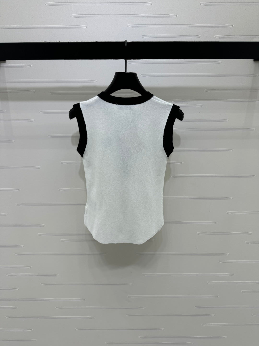 Miu Letter Embroidered Vest White Polyester