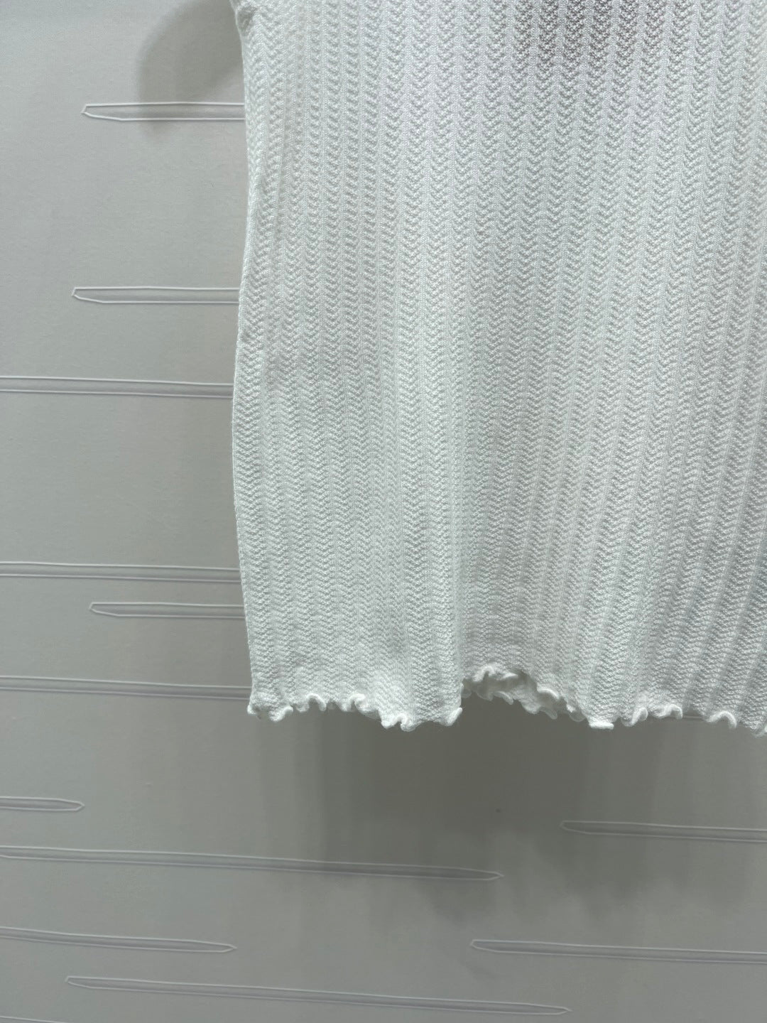 Miu Lace Collar Knitted Vest White Nylon Tencel 380691