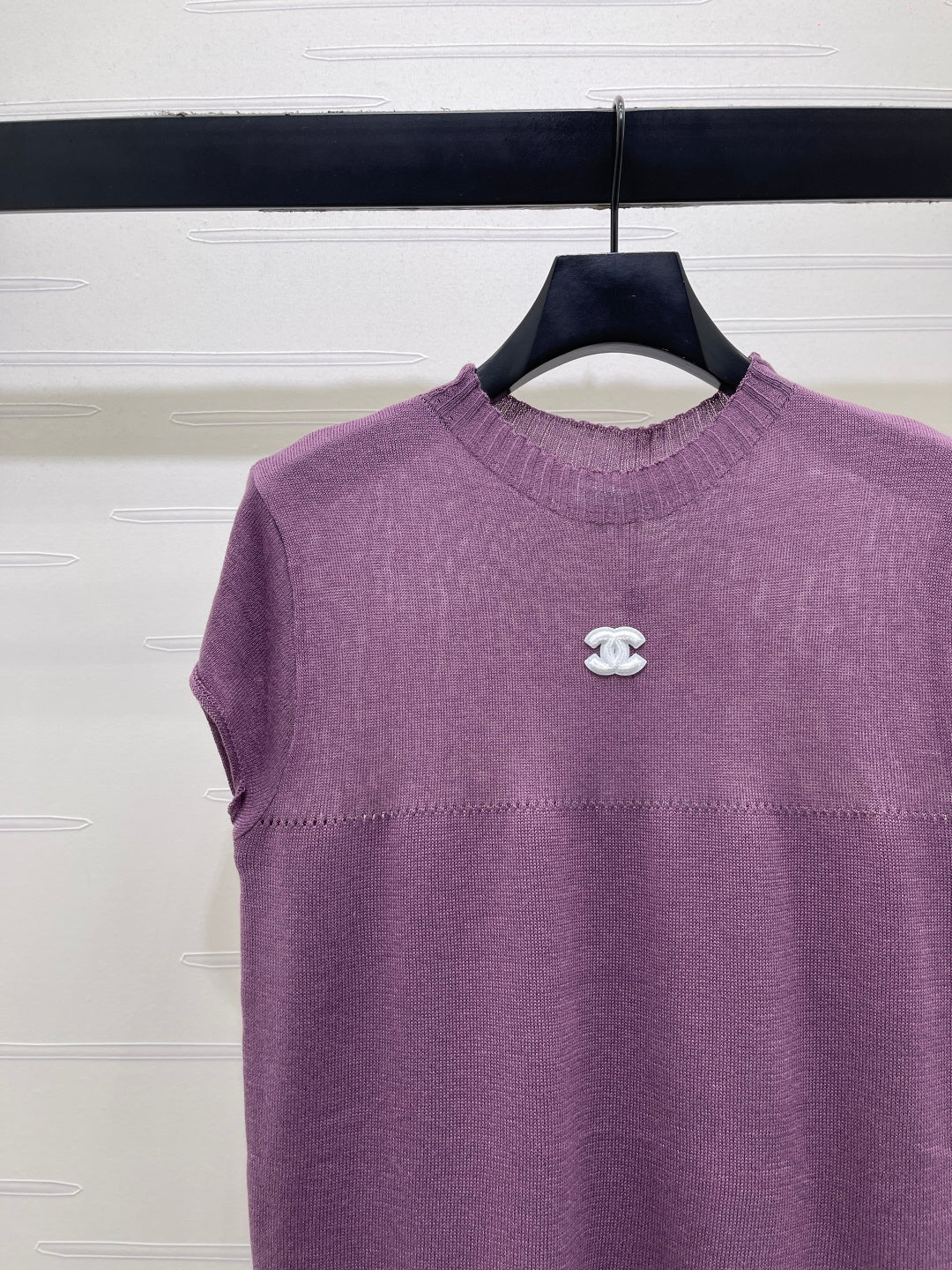 CC 26s Crew Neck Knit Short Sleeve Purple Cotton 382068