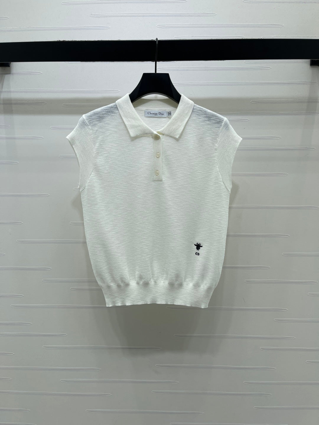 CD Polo Collar Knit Vest Silk Wool 392661