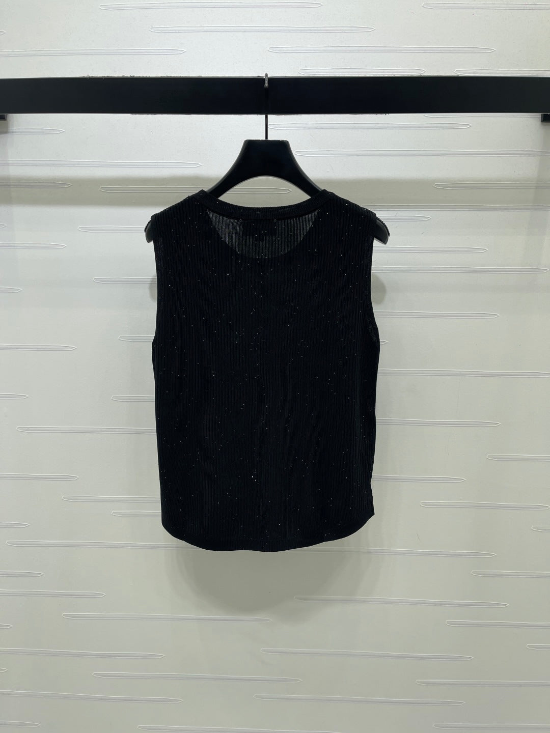 CC 26s Sequined Knit Vest Black Nylon Silk Wool 401614