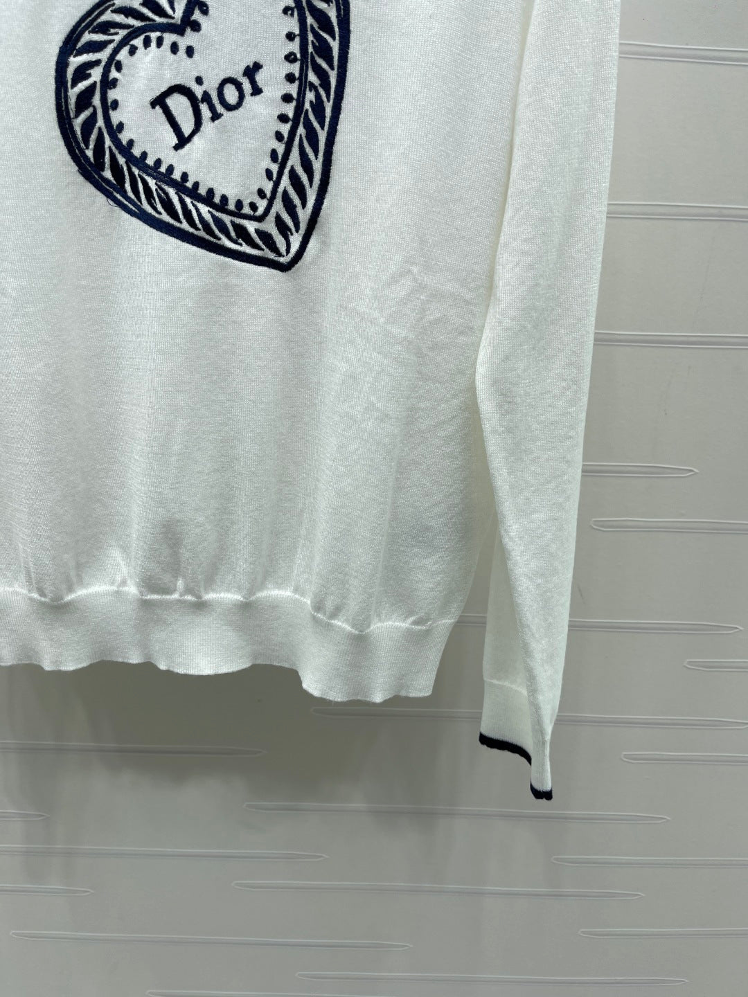 CD Qixi Long-Sleeved Sweater White Wool 410784