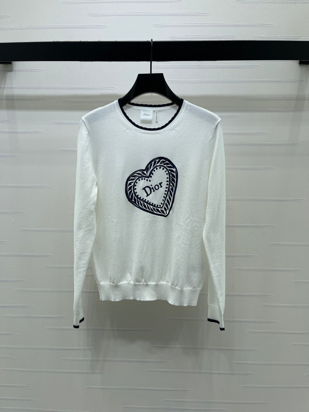 CD Qixi Long-Sleeved Sweater White Wool 410784