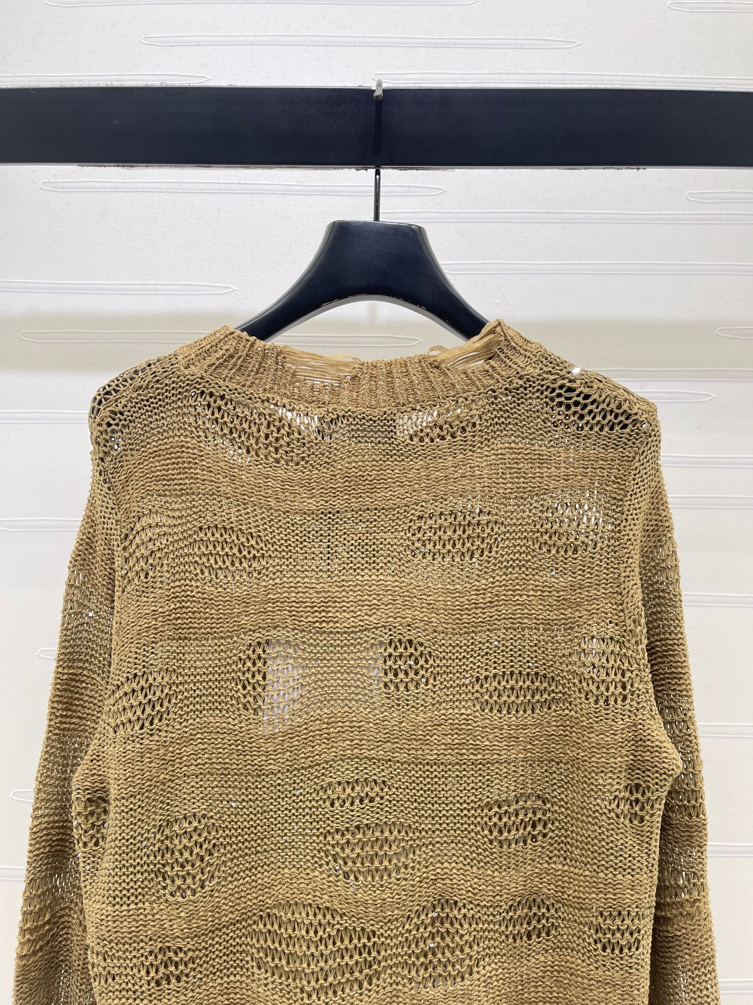 CC 26s Neck Knit Long-Sleeved Top Khaki Wool 414886
