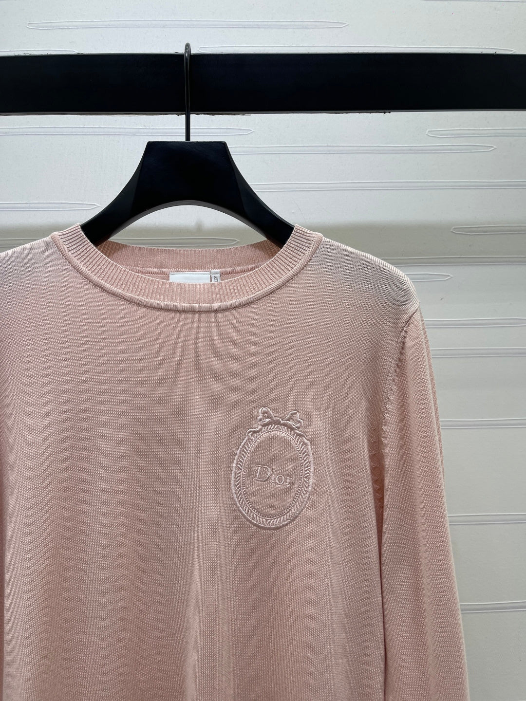 CD 26s Embroidered Logo Knit Long-Sleeve Sweater Light Pink Wool 422006