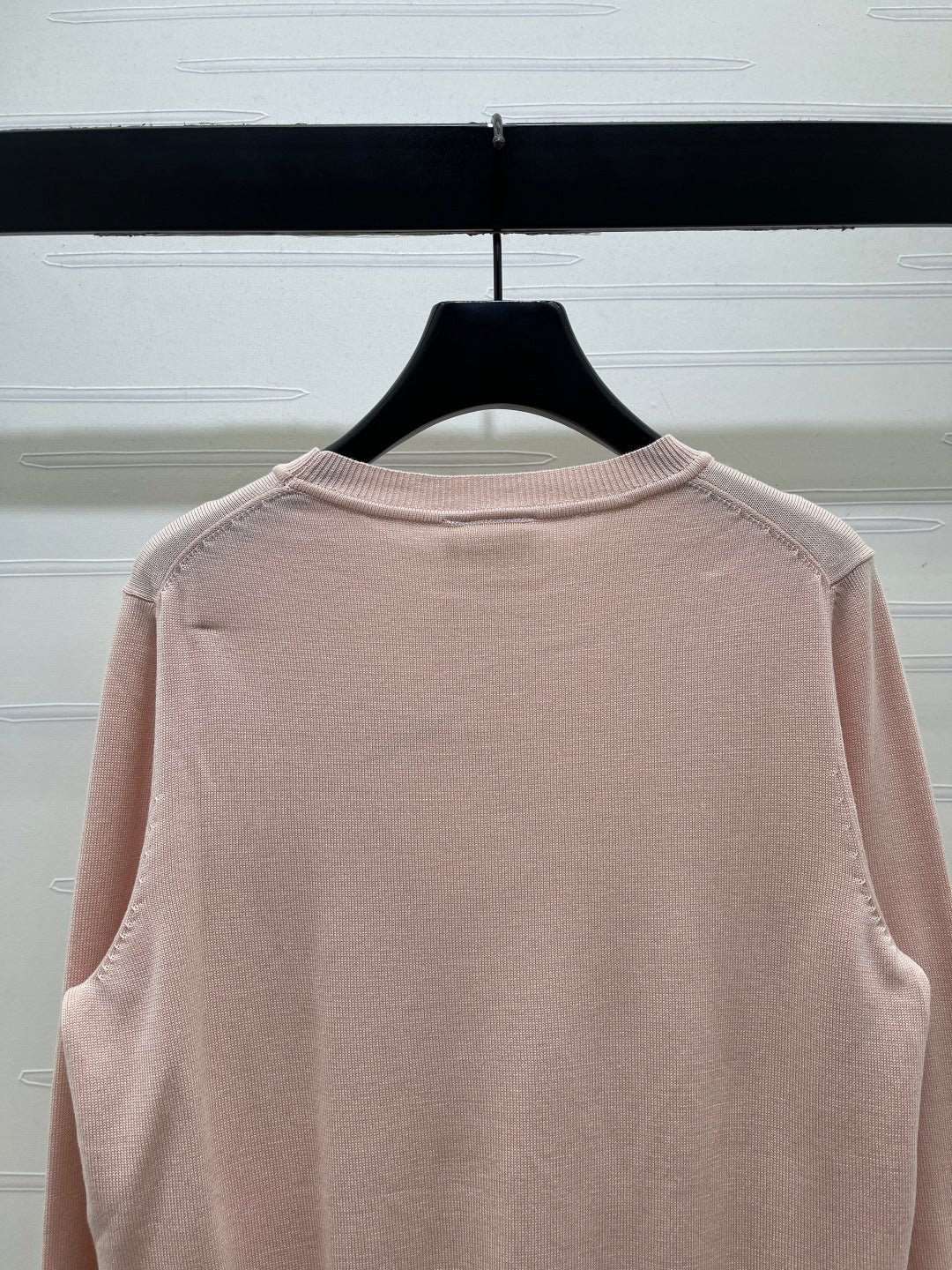 CD 26s Embroidered Logo Knit Long-Sleeve Sweater Light Pink Wool 422006