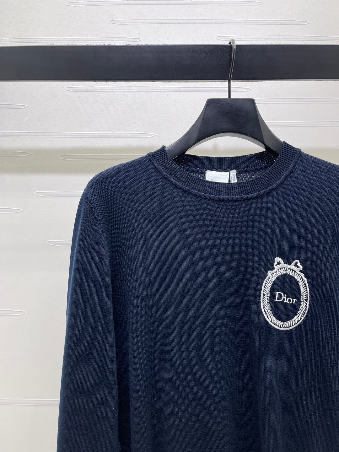 CD 26s Embroidered Logo Knit Long-Sleeve Sweater Navy Blue Wool 422005