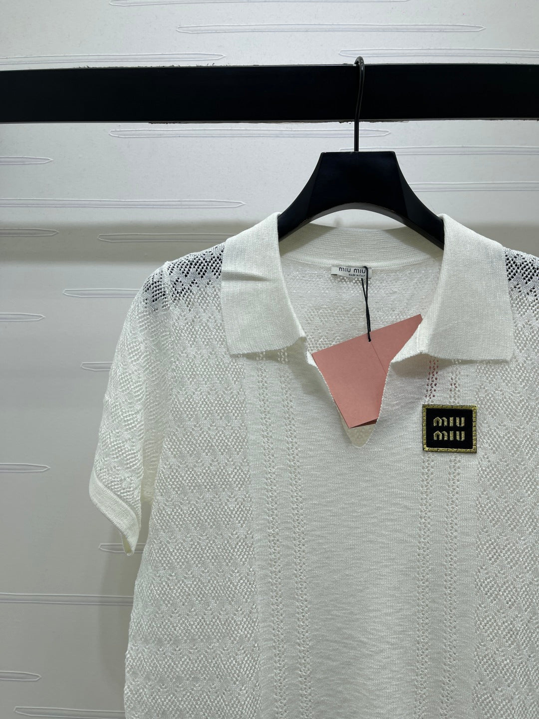 Miu 26s Knit Short-Sleeved Top White Viscose 423894