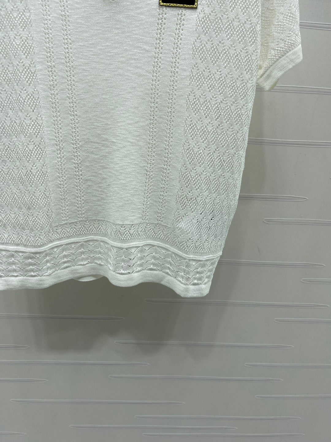 Miu 26s Knit Short-Sleeved Top White Viscose 423894