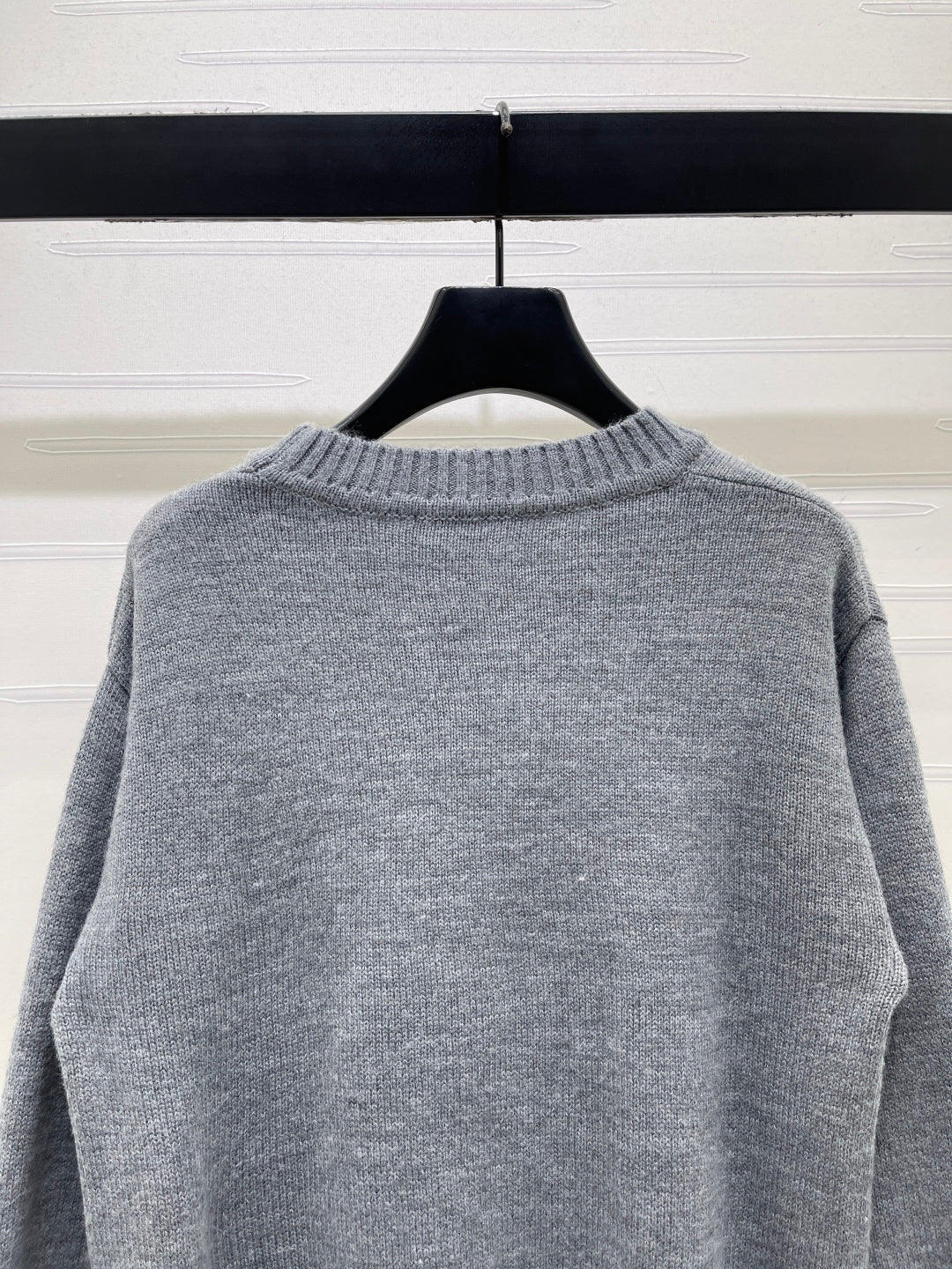 Max 26s Animal Print Knit Long Sleeve Grey Wool 423845