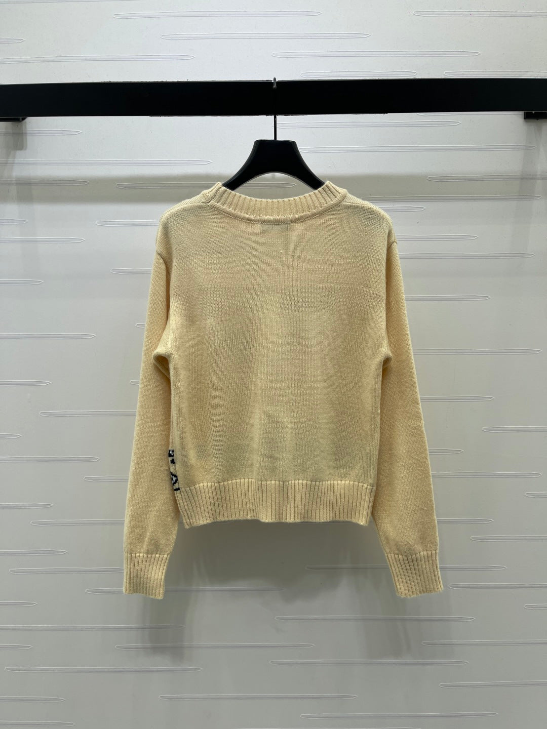 Max 26s Animal Print Knit Long Sleeve Beige Wool 423844