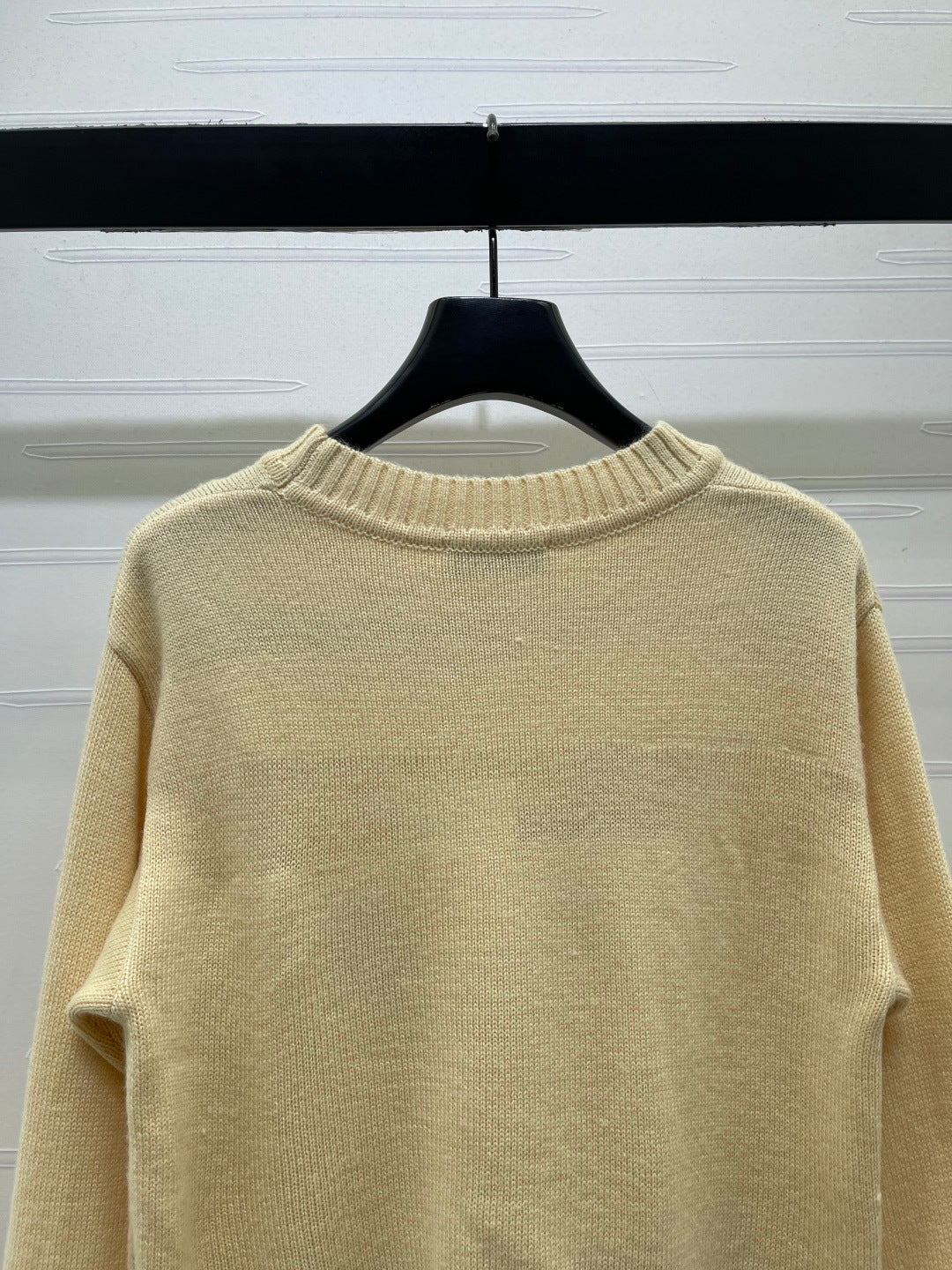 Max 26s Animal Print Knit Long Sleeve Beige Wool 423844