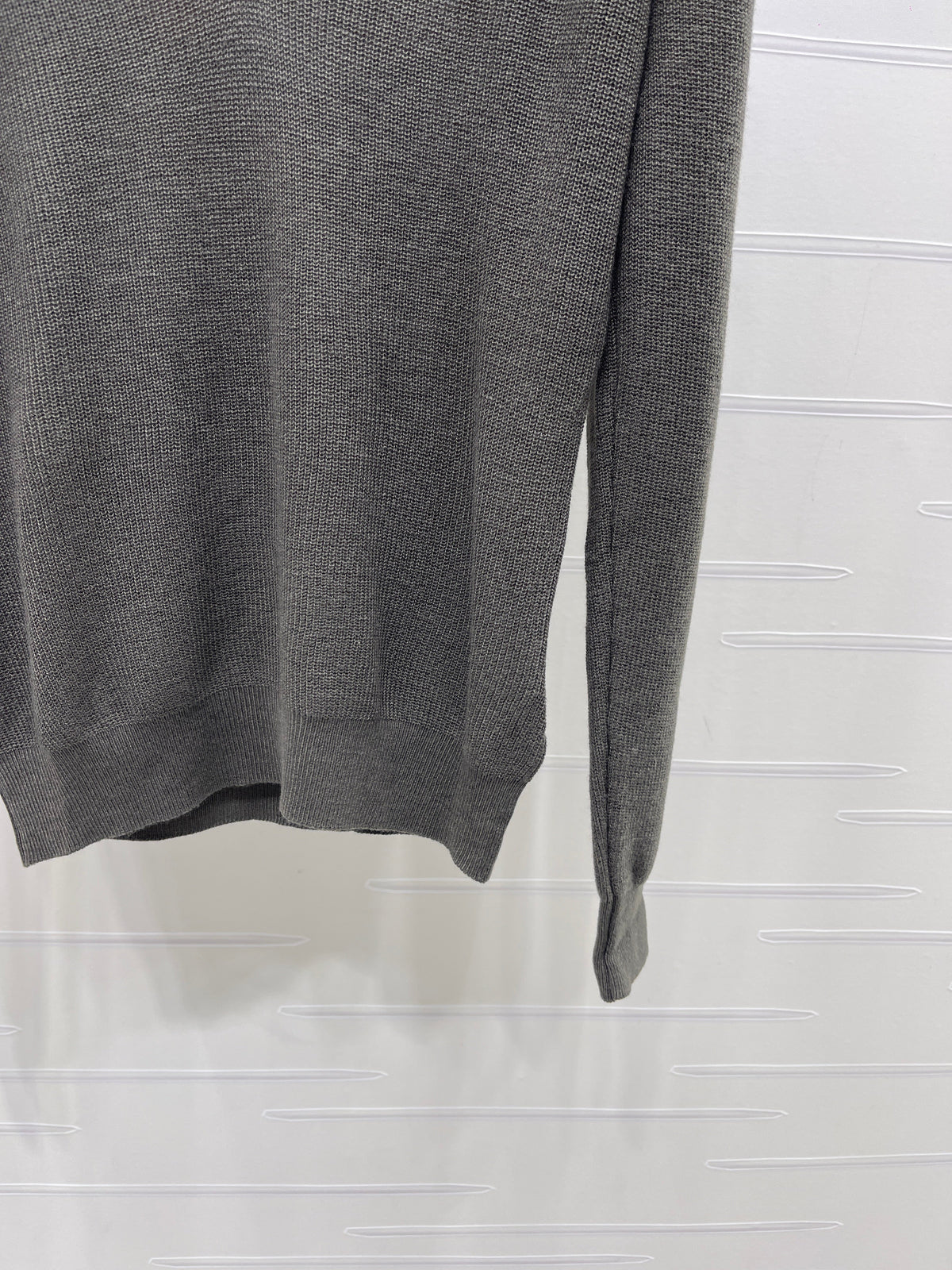 Miu 26s Long-Sleeve Knit Polo Dark Grey Wool Blend 427253