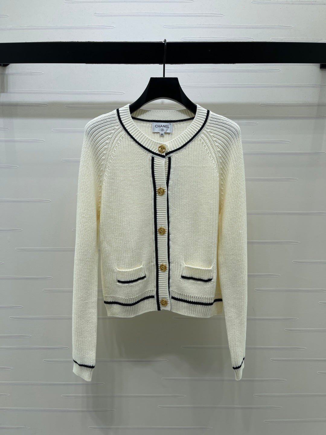 Chanel 26s Contrast Trim Knit Cardigan 439875