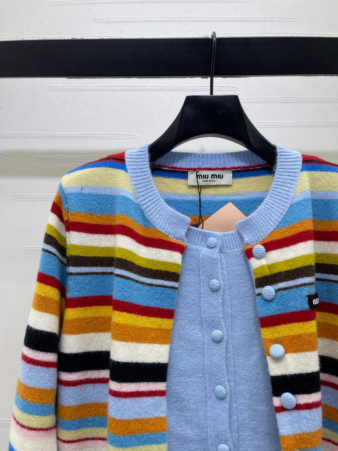 Miu Miu 26s Multicolor Striped Wool Cardigan Set 439913