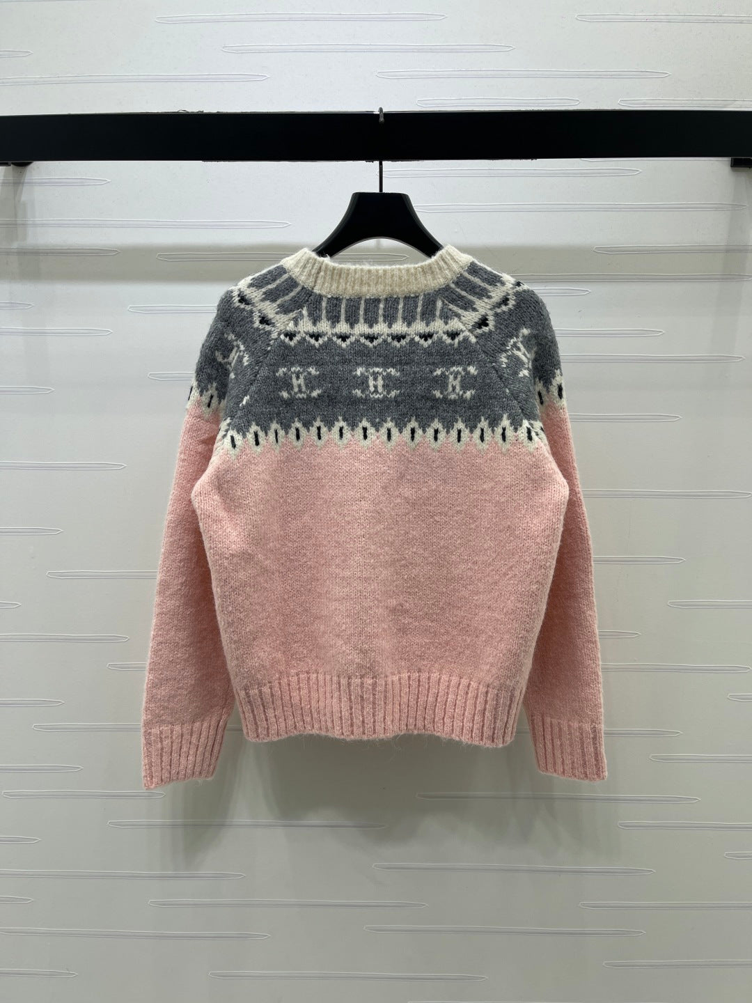 Celine Sweater Pink Fair Isle Knit 446572