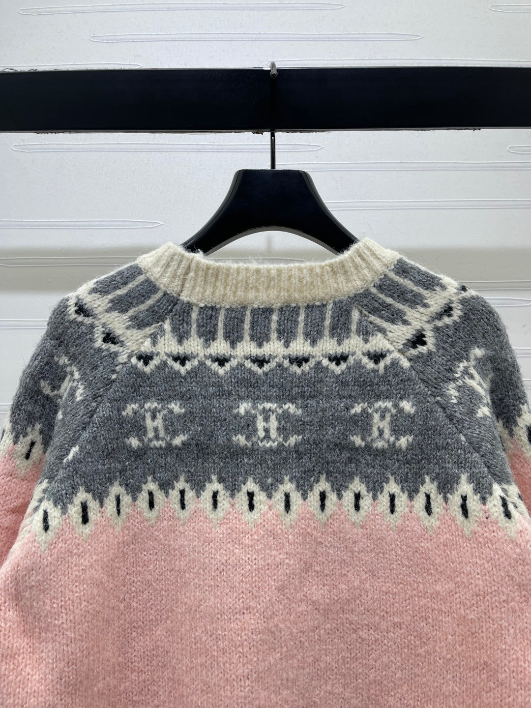 Celine Sweater Pink Fair Isle Knit 446572