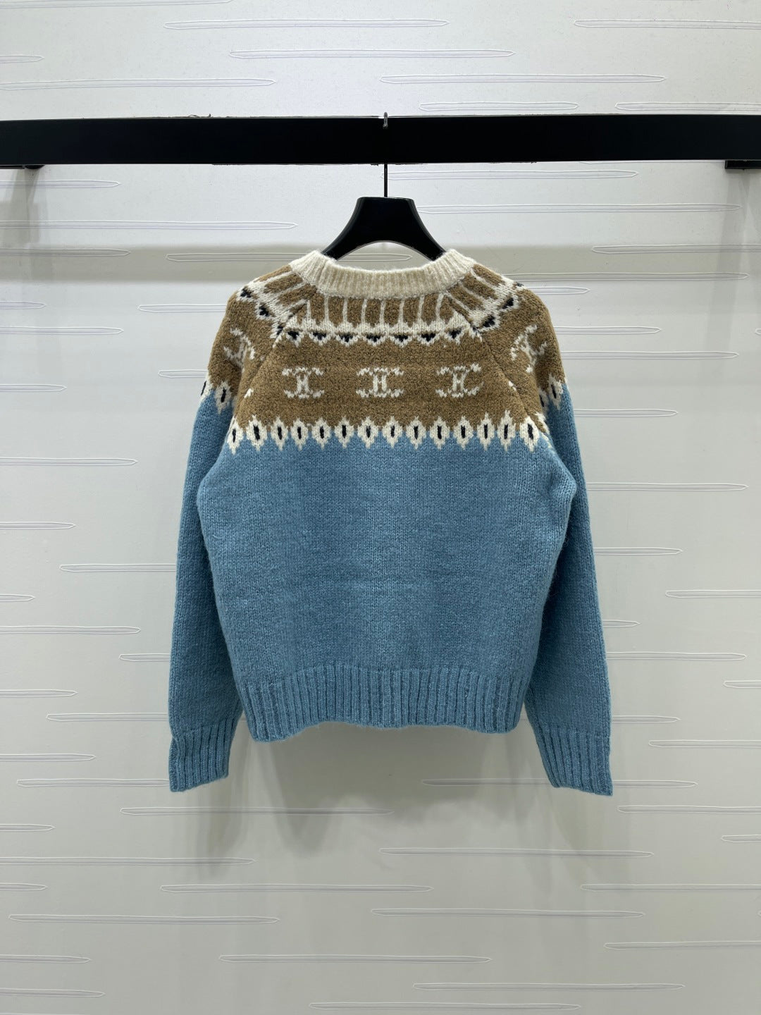 Celine Sweater Blue Fair Isle Knit 446571