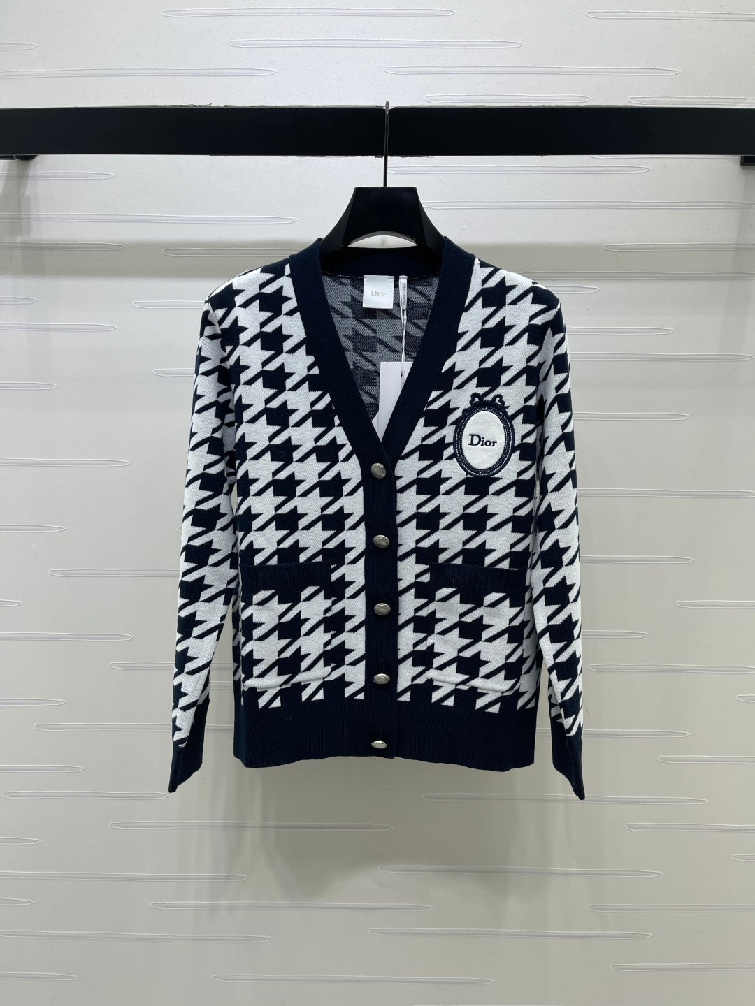 CD 26s Cardigan Navy Houndstooth Knit 446526