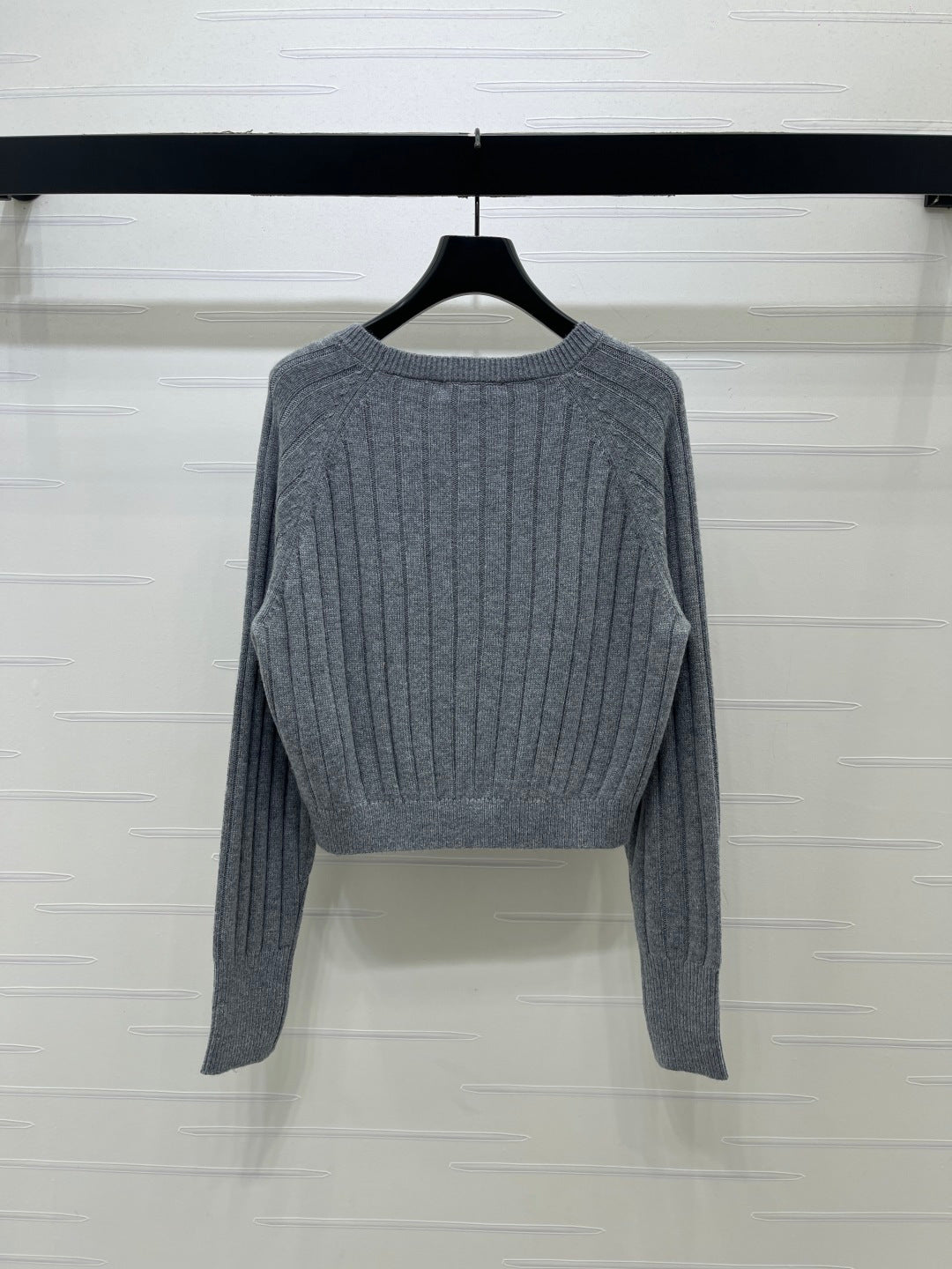 Miu Miu 26s Sweater Grey Ribbed Knit 446551