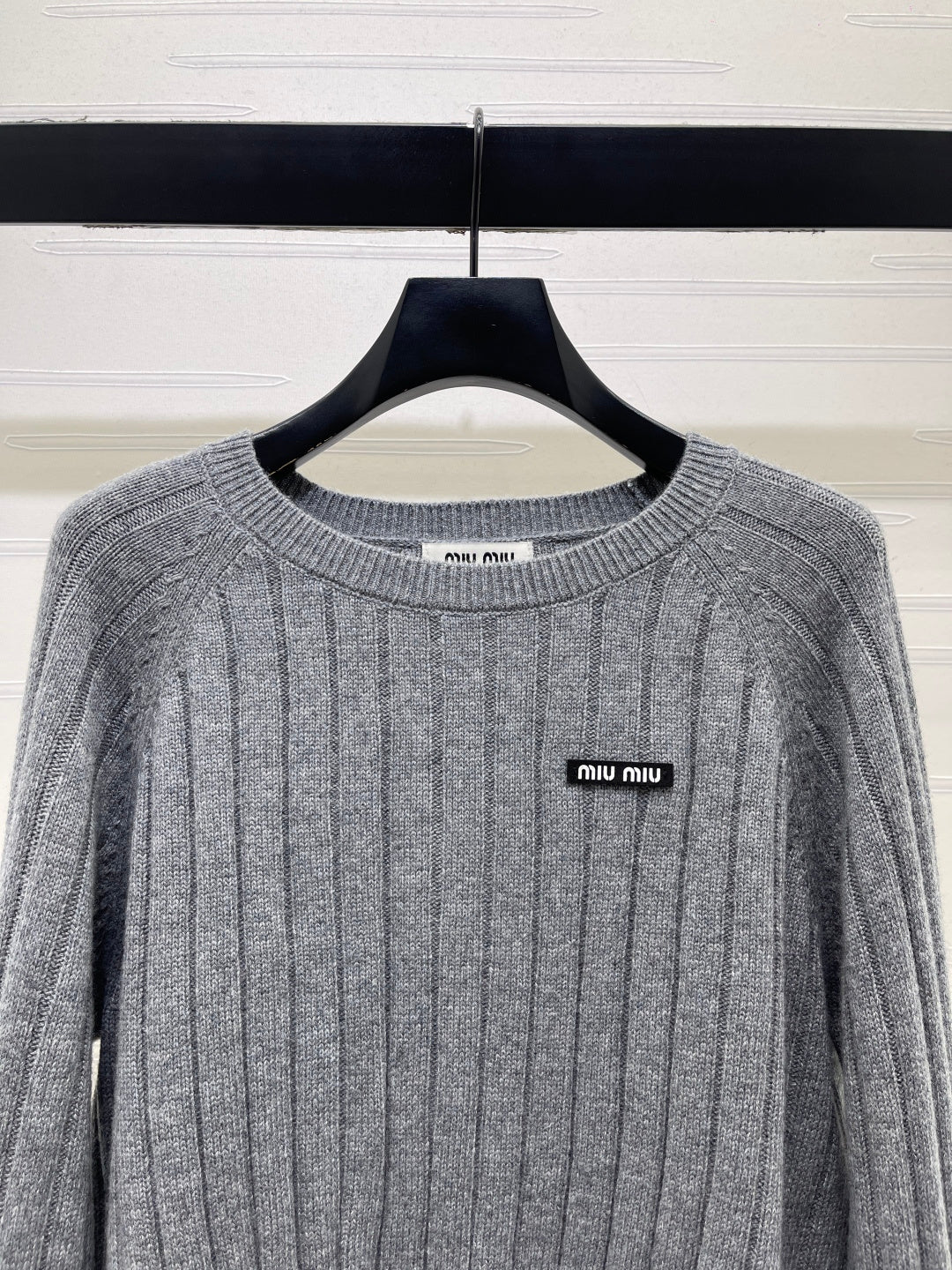 Miu Miu 26s Sweater Grey Ribbed Knit 446551