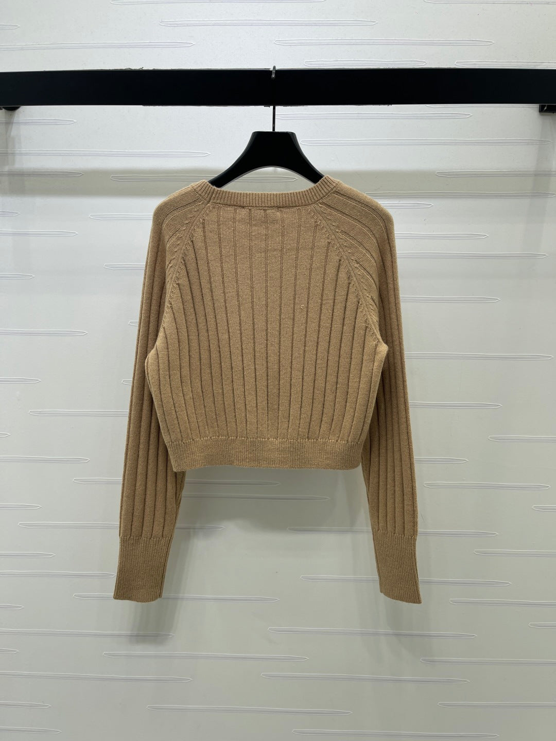 Miu Miu 26s Sweater Beige Ribbed Knit 446547