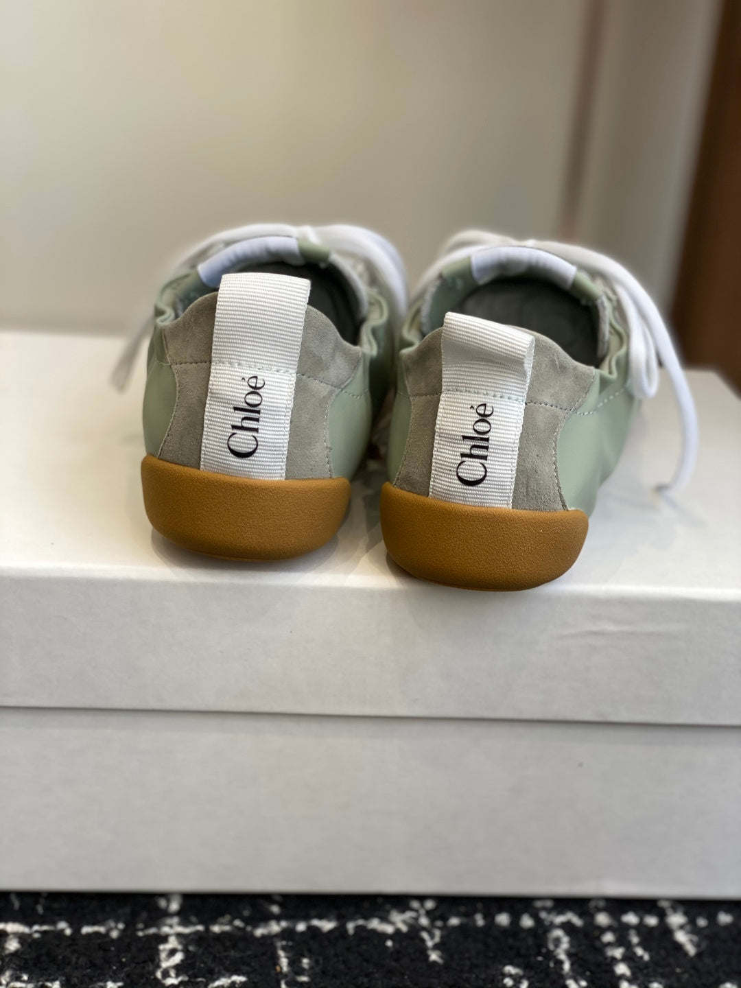 Chloé Kick Sneakers Olive Suede Lambskin 862648