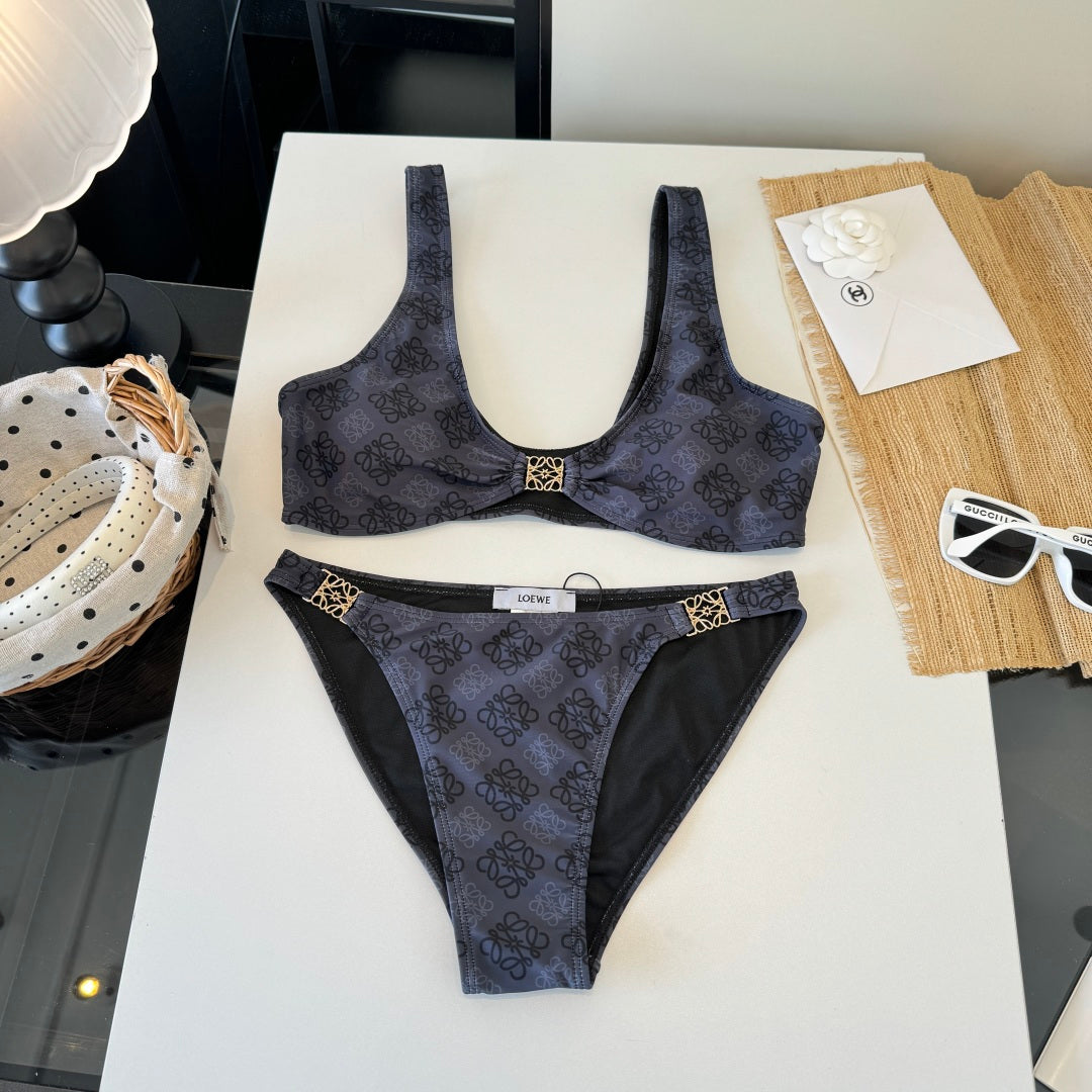 Loewe Two-Piece Bikini Navy Blue 203030