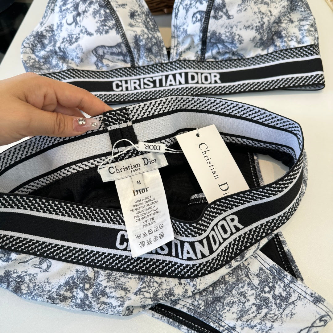 CD Two-Piece Bikini Black White 203032