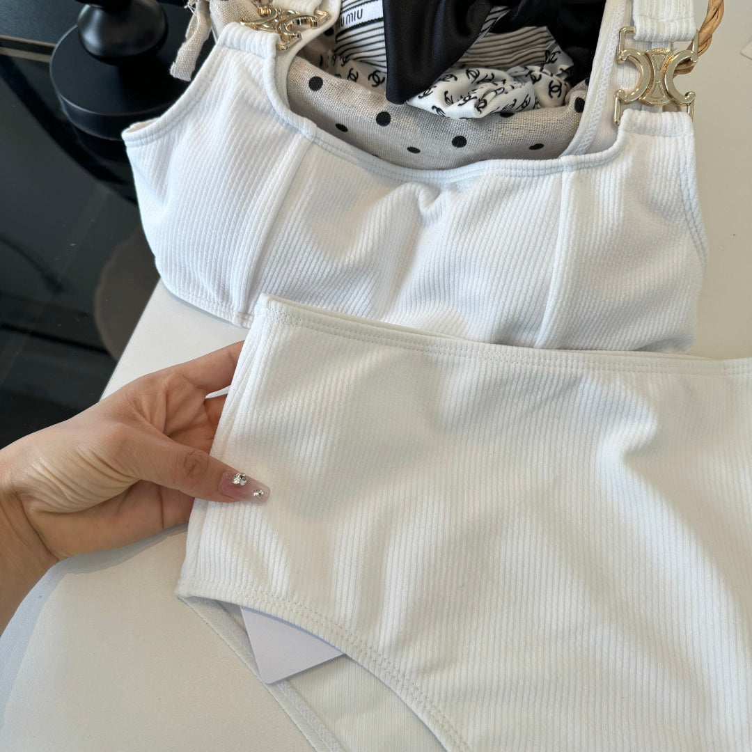 Celine 26s Two-Piece Bikini White 201805