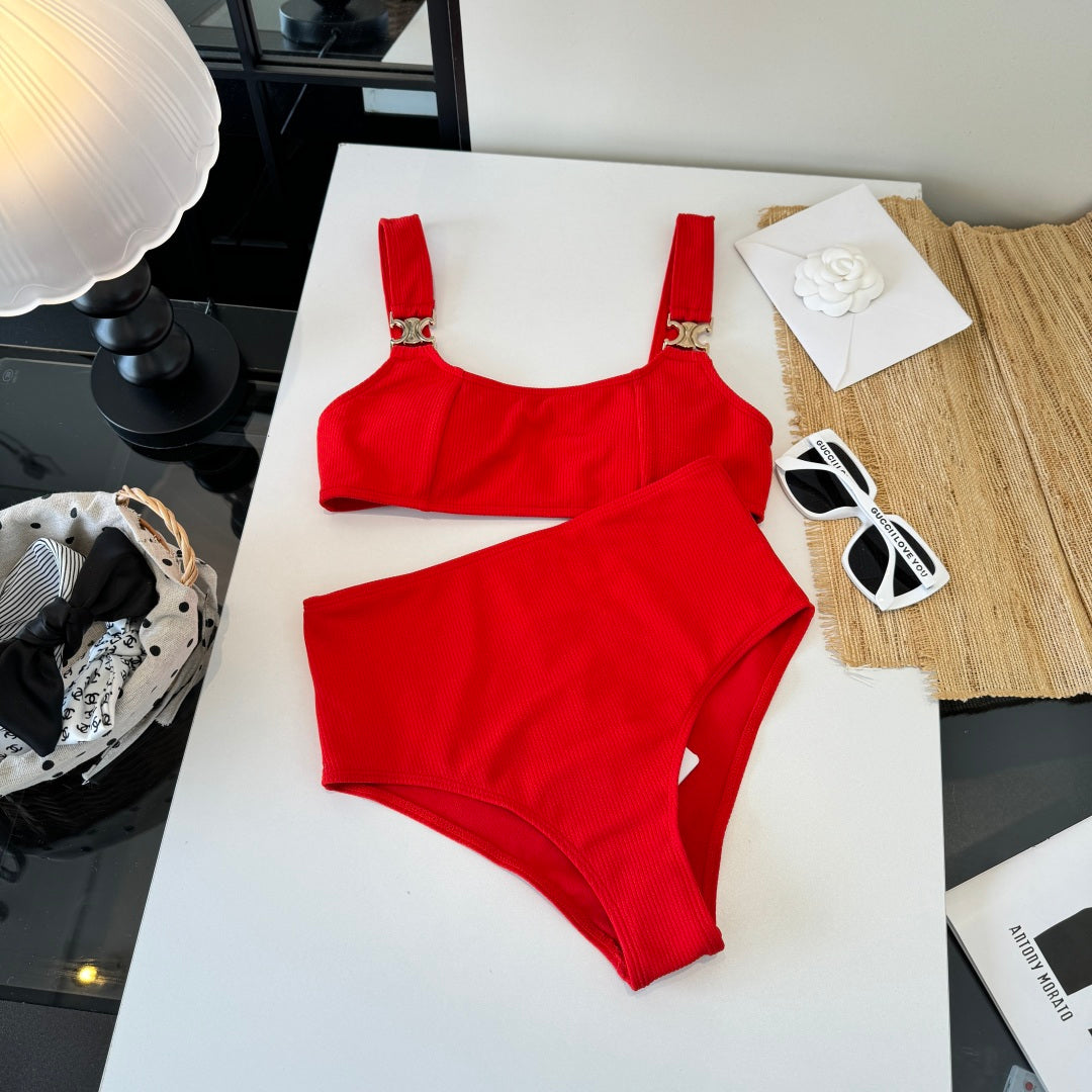 Celine 26s Two-Piece Bikini Red 201806