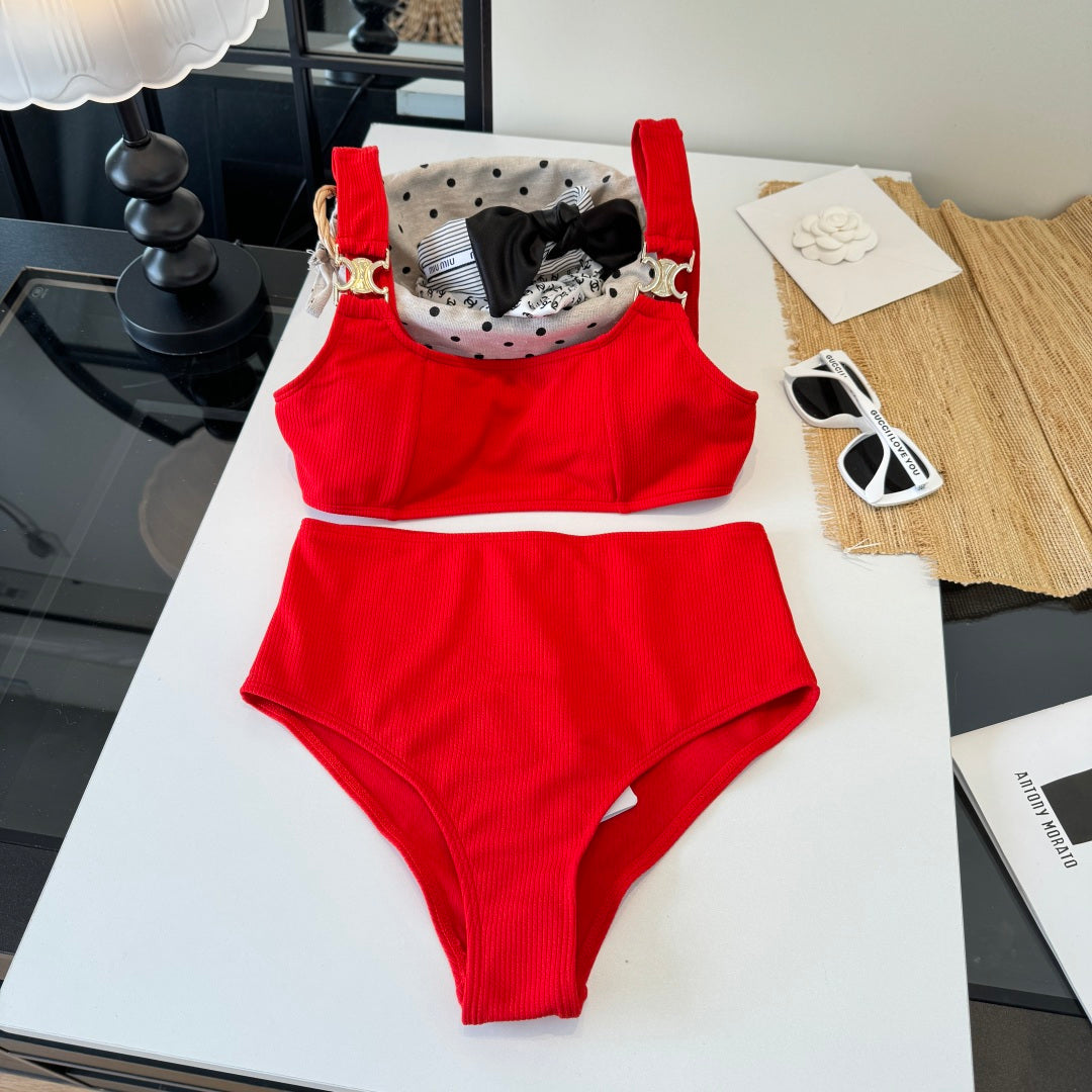 Celine 26s Two-Piece Bikini Red 201806
