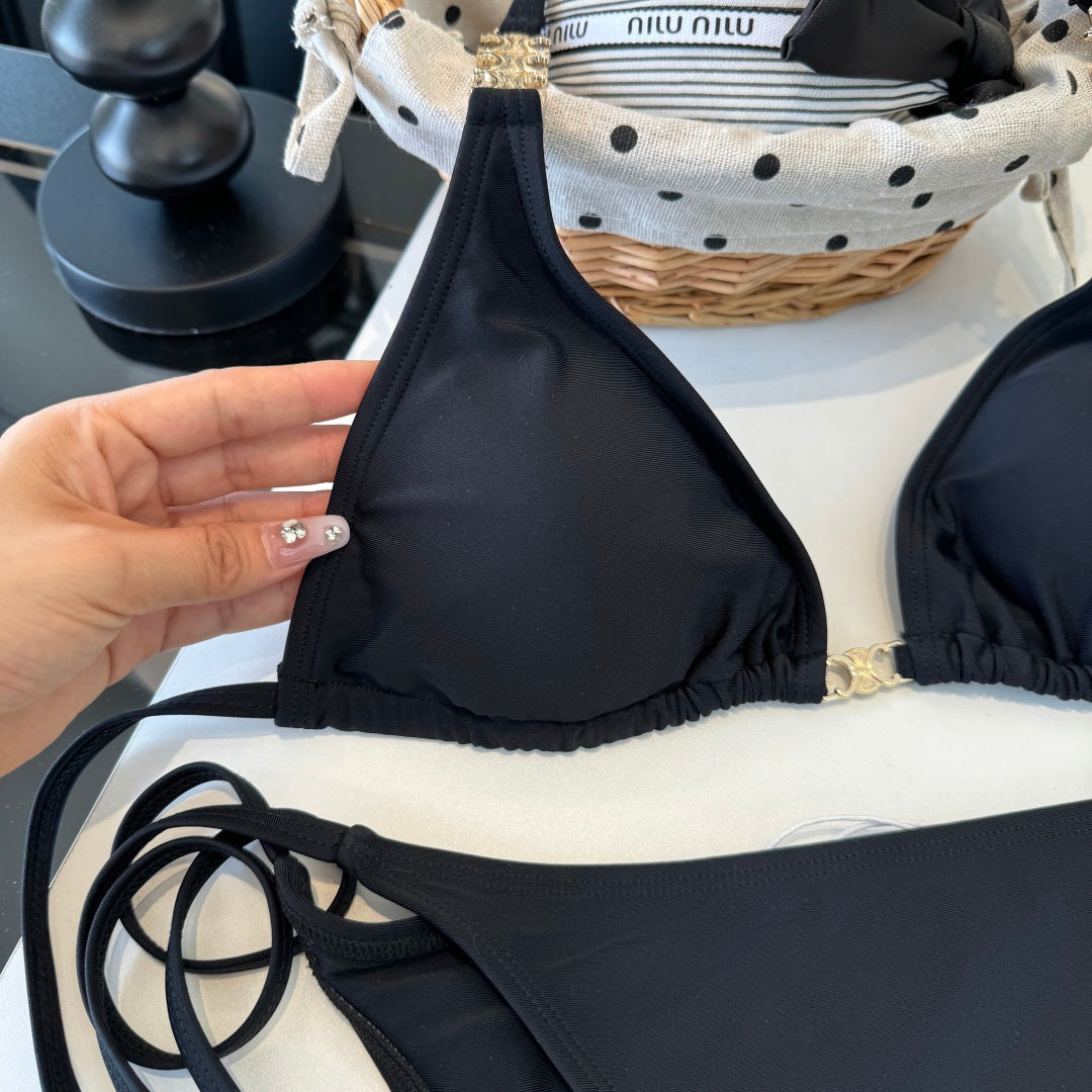 Celine Two-Piece Bikini Black 203012