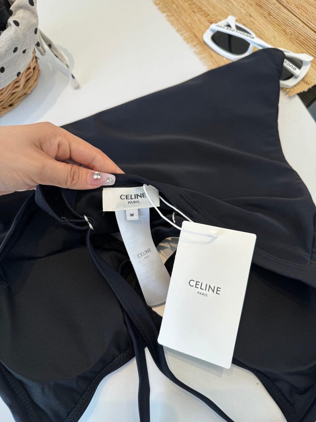 Celine One-Piece Bikini Navy Blue 203017