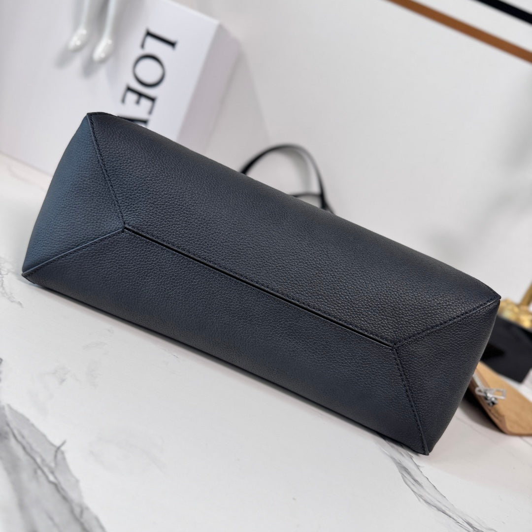 Loewe Medium-Sized Puzzle Fold Handbag Black Soft Grain Cowhide
