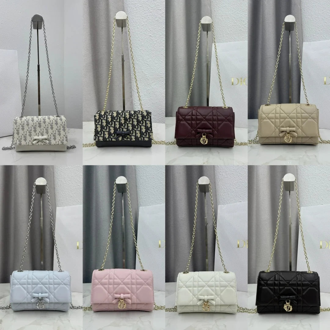 Dior 2026 Chain Bag 21cm Fabric Lambskin