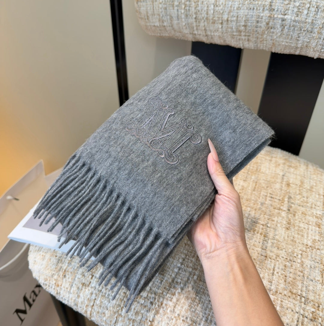 MaxMara Scarf 36*190cm Grey Cashmere 207627