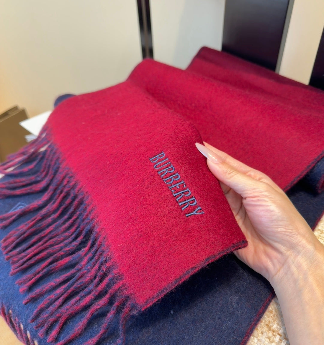BRR Reversible Scarf 30*180cm Red Navy Blue Cashmere 207637